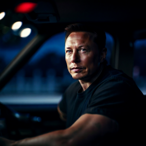 “a tech CEO Elon musk on Mars driving a pickup truck and fighting for free speech.”